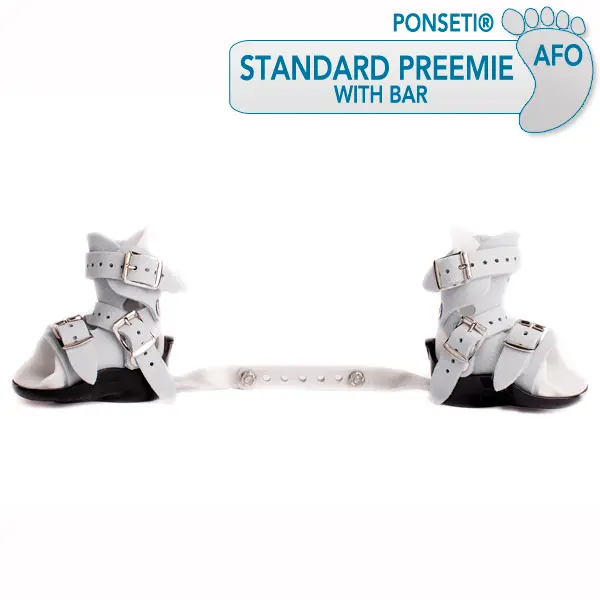 1 Paire d'Orthèses de Cheville Mitchell Ponseti® prématurés avec barre d'abduction intégrée - Gris