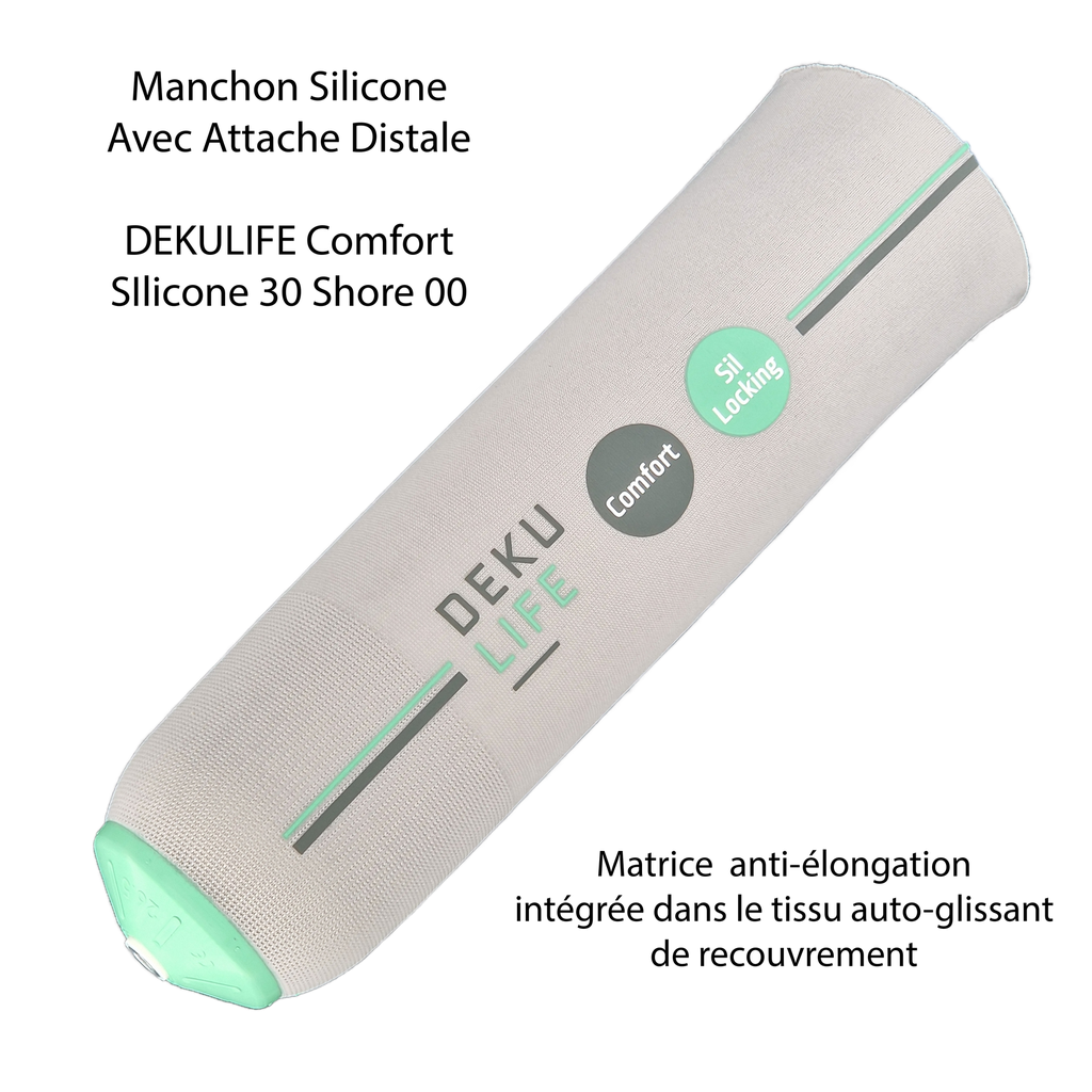 Manchon Silicone DekuLife Comfort Sil AVEC attache Distale 3mm d'epaisseur