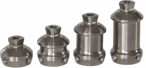 [ORT-32S=32] Double Adaptateur avec vis de réglage et Pyramide Mâle - INOX ou TITANE (32 cm, Inox)