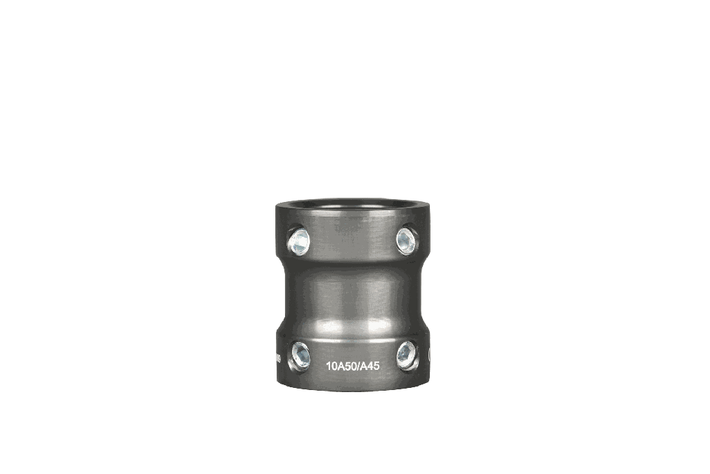 Double adaptateur avec 4 vis de réglage de chaque côté ALU - L. 45 mm