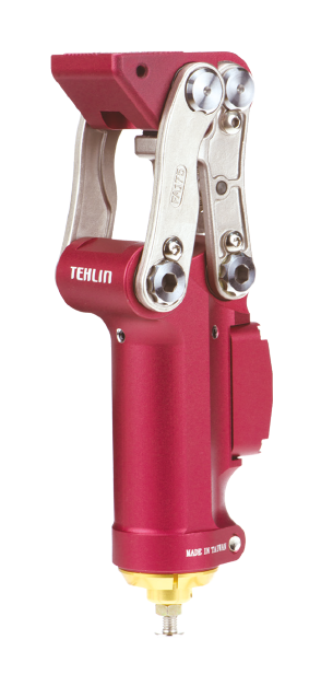 Genou Alu. à 4 biellettes pneumatique enfant ROUGE (60 kgs max)