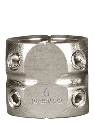 [N10A50-T32] Double adaptateur 4 vis de réglage de chaque côté TITANE - L. 32 mm  AQUA