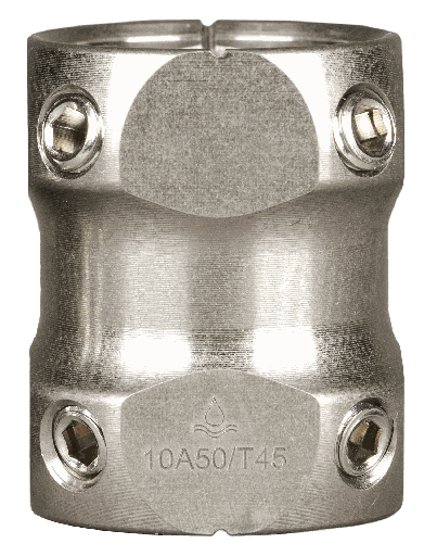 [N10A50-T45] Double adaptateur 4 vis de réglage de chaque côté TITANE - L. 45 mm AQUA